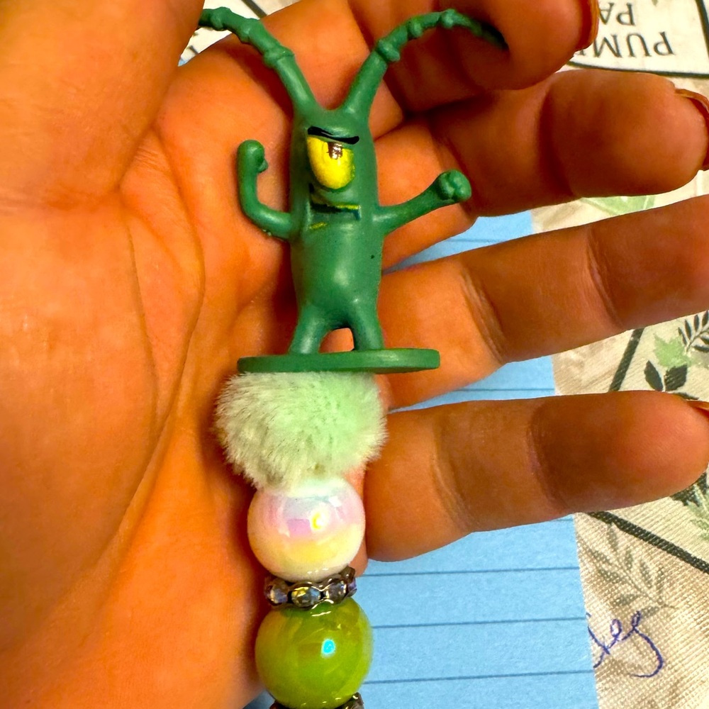 Handcrafted Pen-Plankton topper/Sponge Bob